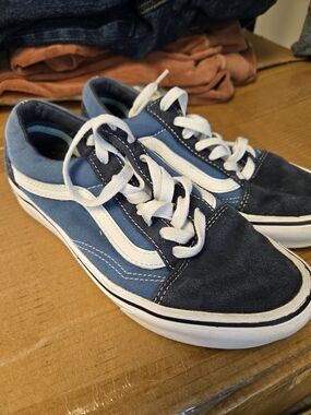 Vans Blue and Navy Old Skool Lace-Up Sneakers